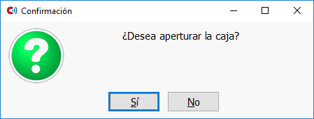 TPV o POS Caja Amiga. Ventana de apertura de caja